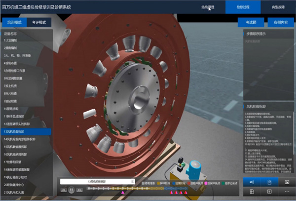 Three-dimensional disassembly training system for the entire factory's process flow and equipment