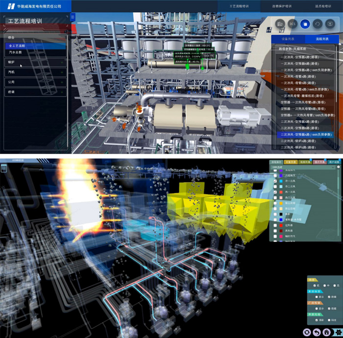Three-dimensional disassembly training system for the entire factory's process flow and equipment